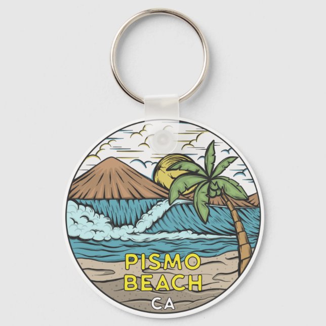 Porte-clés Pismo Beach California Vintage (Recto)