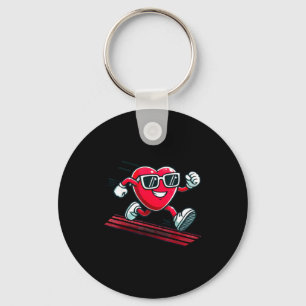 Porte-clés Piste de course de la Saint-Valentin cœur d'amour 
