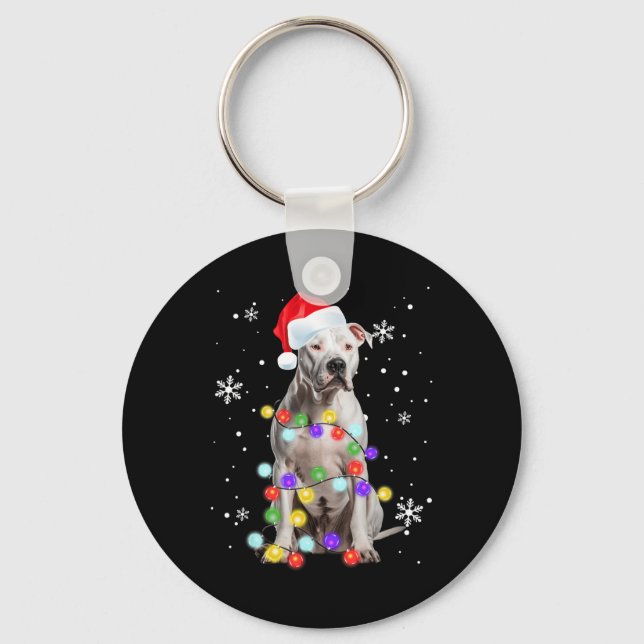 Porte-clés Pitbull Dog Merry Dogmas Santa Pitbull Christmas T (Recto)