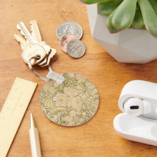 Porte-clés Pivoines par Alphonse Mucha, Art Nouveau vintage