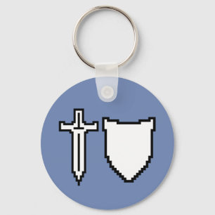 Porte-clés Pixel Art épée et bouclier Porte - clé