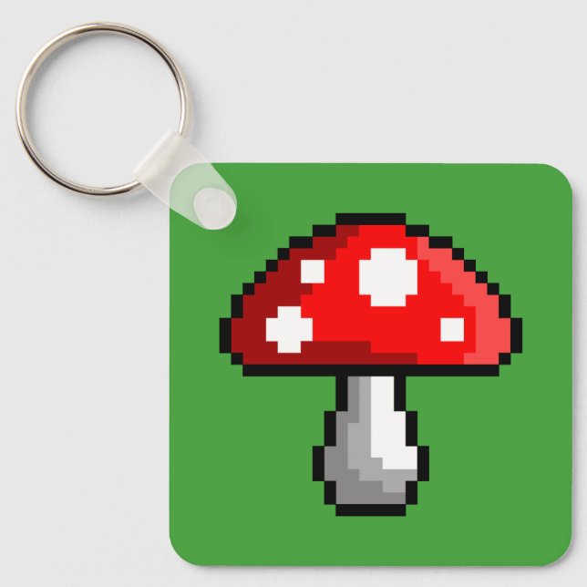 Porte-clés Pixel Porte - clé de champignons (Recto)