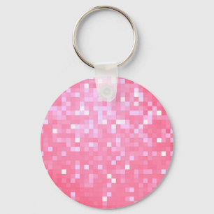 Porte-clés Pixel rose étincelle