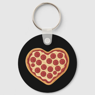 Porte-clés Pizza en forme de cœur mignon pour la Saint-Valent