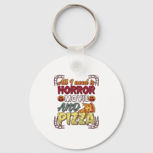 Porte-clés Pizza Film d'Horreur Halloween Citrouille Crâne Tr