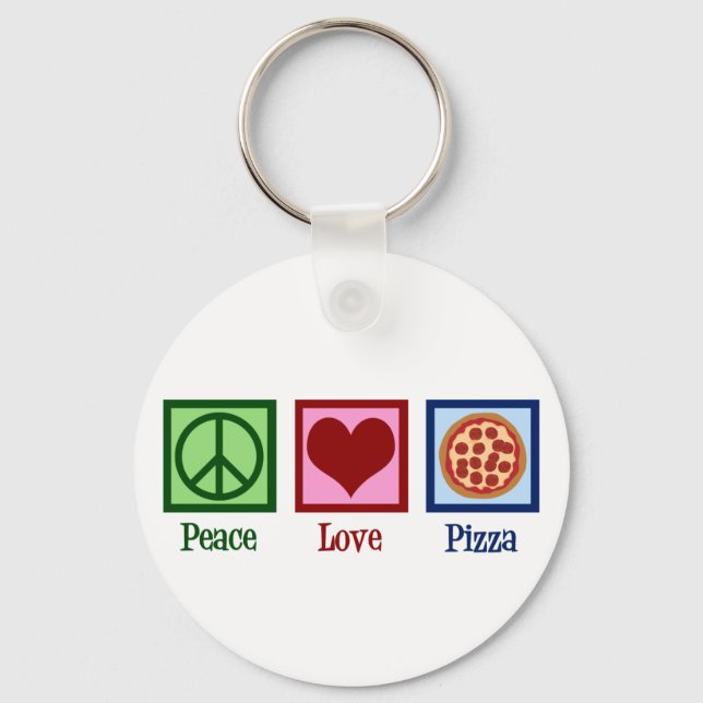 Porte-clés Pizza Peace Love (Recto)