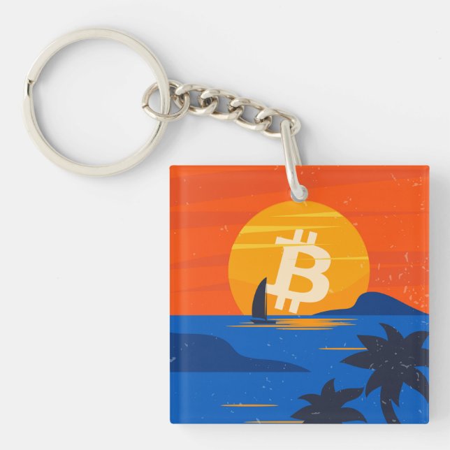 Porte-clés Plage Bitcoin (Devant)