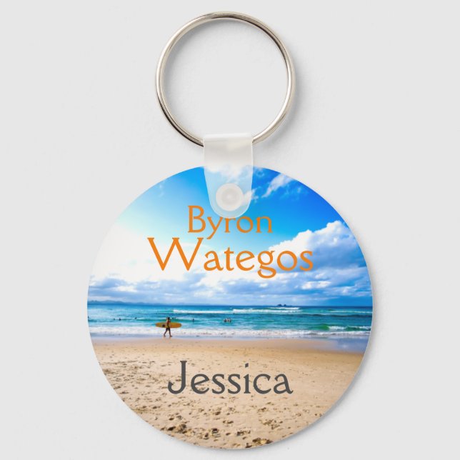 Porte-clés Plage de Byron Bay Wategos Personnalisée (Recto)