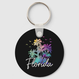 Porte-clés Plage de Floride Vintage Miami Tampa Palmiers Vaca