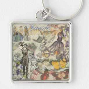 Porte-clés Plage de la Pieuvre Antique Steampunk Côté Mer