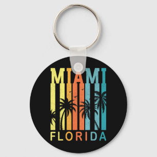 Porte-clés Plage de Miami Floride Coucher de soleil vintage T