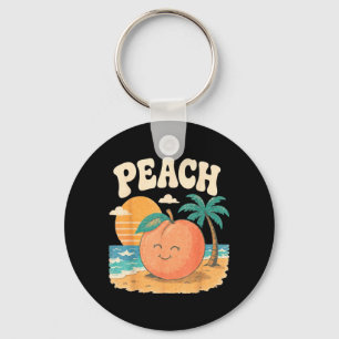 Porte-clés Plage de pêche été rétro mignon fruit design de co