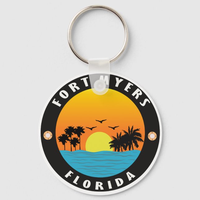Porte-clés Plage des myers de Floride-fort (Recto)