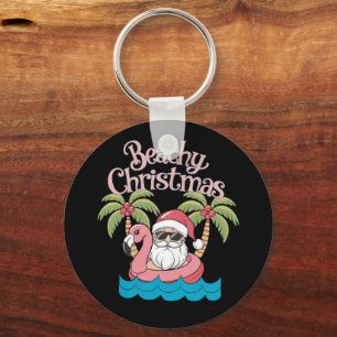 Porte-clés Plage Noël Tropical Vacances Père Noël Beach