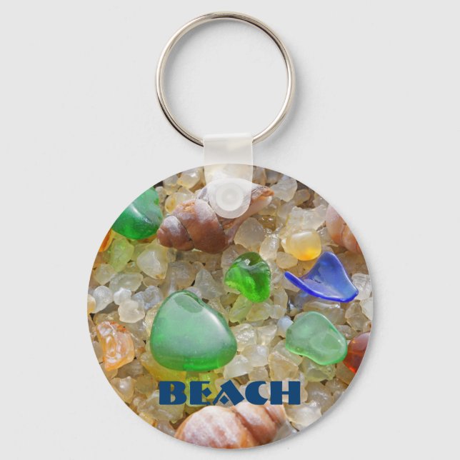 Porte-clés PLAGE porte - clé coutume Seaglass Verre de mer (Recto)