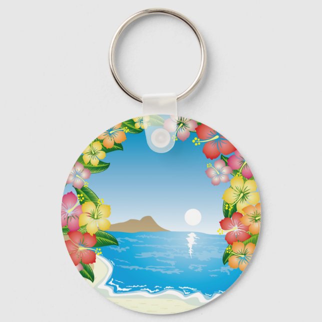 Porte-clés Plage tropicale (Recto)