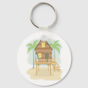 Porte-clés Plage tropicale Planches de surf et palmiers