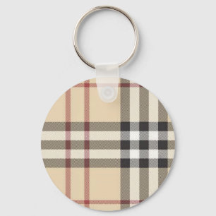 Porte-clés plaid brun
