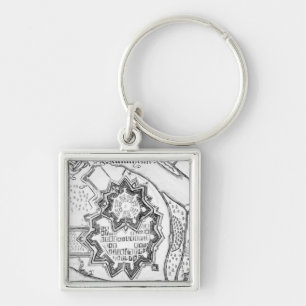 Porte-clés Plan de Mannheim, Allemagne 1690