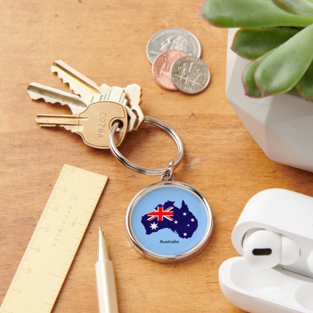 Porte-clés Plan et drapeau de l'Australie (Bureau)