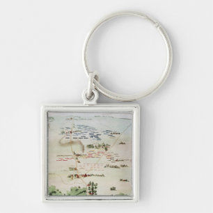 Porte-clés Plan et vue de la bataille de waterloo