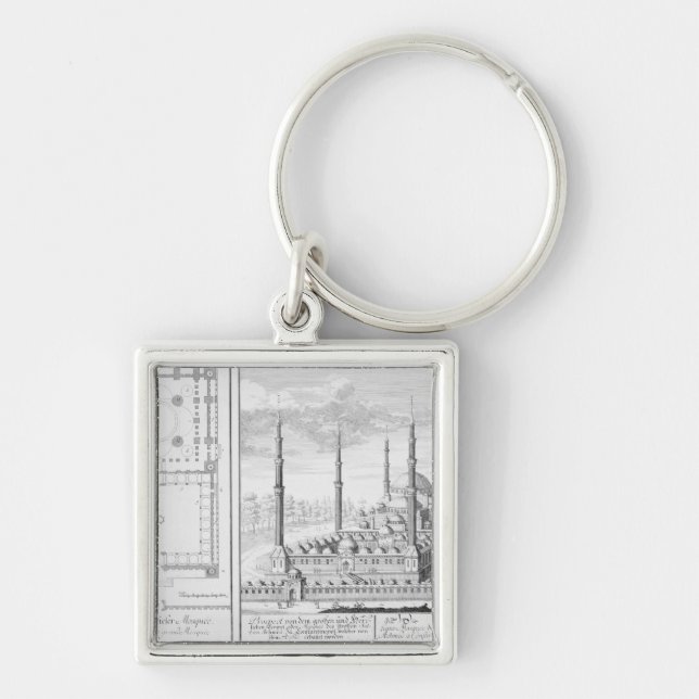 Porte-clés Plan et vue de la mosquée bleue (1609-16), établis (Devant)