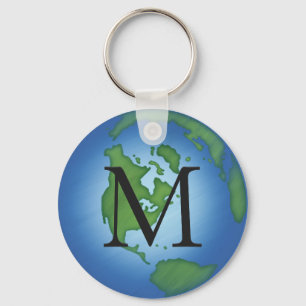 Porte-clés Planète verte Terre De l'environnement Monogramme
