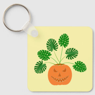Porte-clés Plante Halloween Monstera en Citrouille personnali