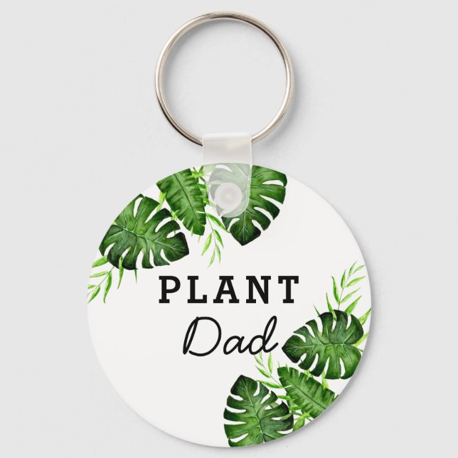 Porte-clés Plante Papa Aquarelle Foliage Monstère Tropical (Recto)