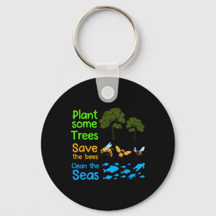 Porte-clés Plante Plus D'Arbres Sauver Les Abeilles Nettoyer 