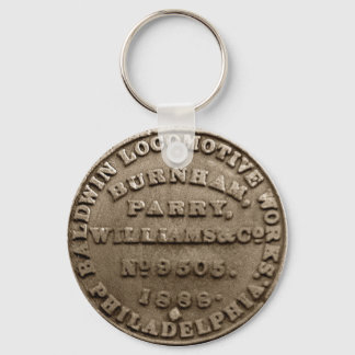 Porte-clés Plaque Baldwin Locomotive Builders 1888
