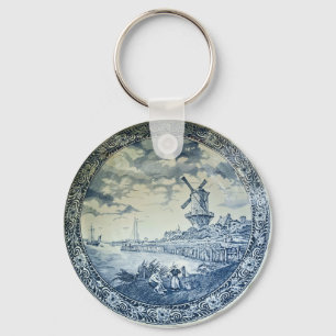 Porte-clés Plaque hollandaise Blue Delft
