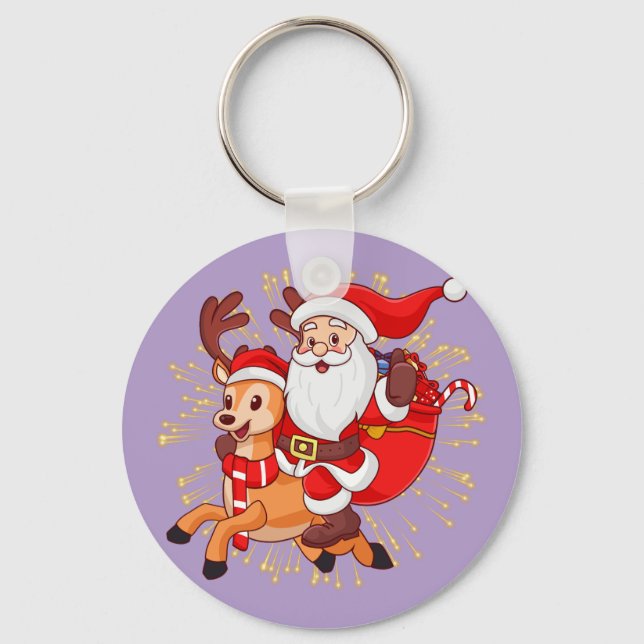 Porte-clés **"Playful Santa Claus Design – Fun and Festive Ch (Recto)