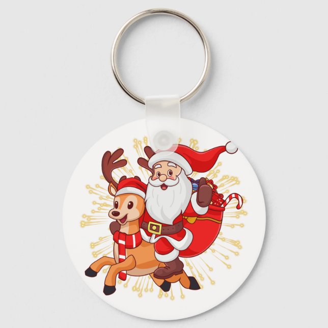 Porte-clés **"Playful Santa Claus Design – Fun and Festive Ch (Recto)