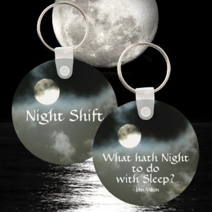 Porte-clés Pleine lune Nuit Citation Nuit Shift