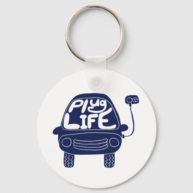 Porte-clés Plug Life Cute Marine Blue Electric Voiture (Recto)