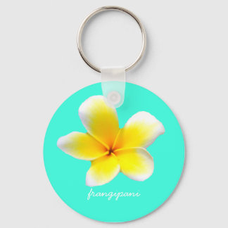 Porte-clés Plumeria blanche hawaïenne fleur frangipani
