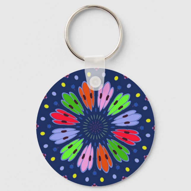 Porte-clés Plumes de paon (Recto)