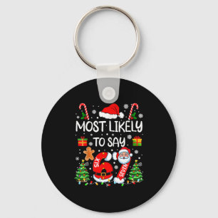 Porte-clés Plus susceptible de dire 67 Meme Six Sept Santa No