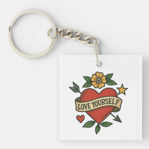 Porte-clés PNG Coeur de tatouage vintage   Aimez-vous le desi