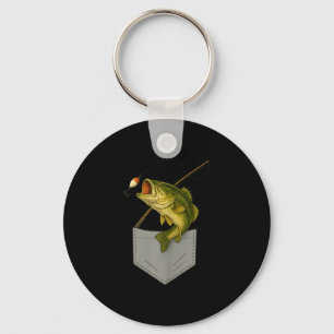 Porte-clés Poche de poisson bass drôle graphique de pêche pou