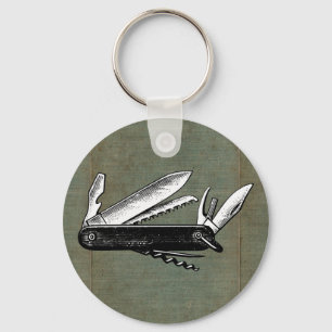 Porte-clés Pocket Knife Art vintage
