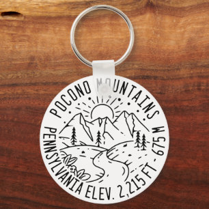 Porte-clés Poconos Pennsylvania PA Mountain Gift Retro