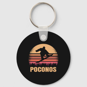 Porte-clés Poconos Pennsylvania Snowboard Vintage extérieur