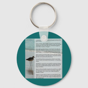 Porte-clés Poème de Desiderata - Mouette sur la scène de plag