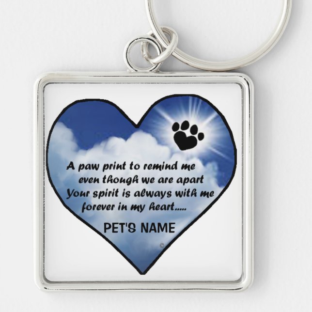Porte-clés Poème de mémorial de Pawprint (Devant)
