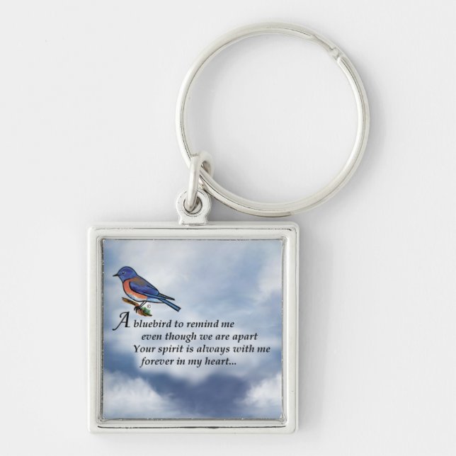 Porte-clés Poème de mémorial d'oiseau bleu (Devant)
