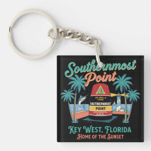 Porte-clés Point le plus méridional Key West ambiance rétro t