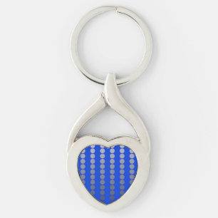 Porte-clés Points de satin - bleu de cobalt et étain
