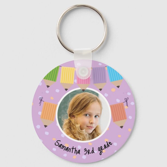 Porte-clés Points Photo Enfant de l'école mignonne Pencils vi (Recto)